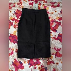 Pierre Balmain Black Textured Pencil Skirt